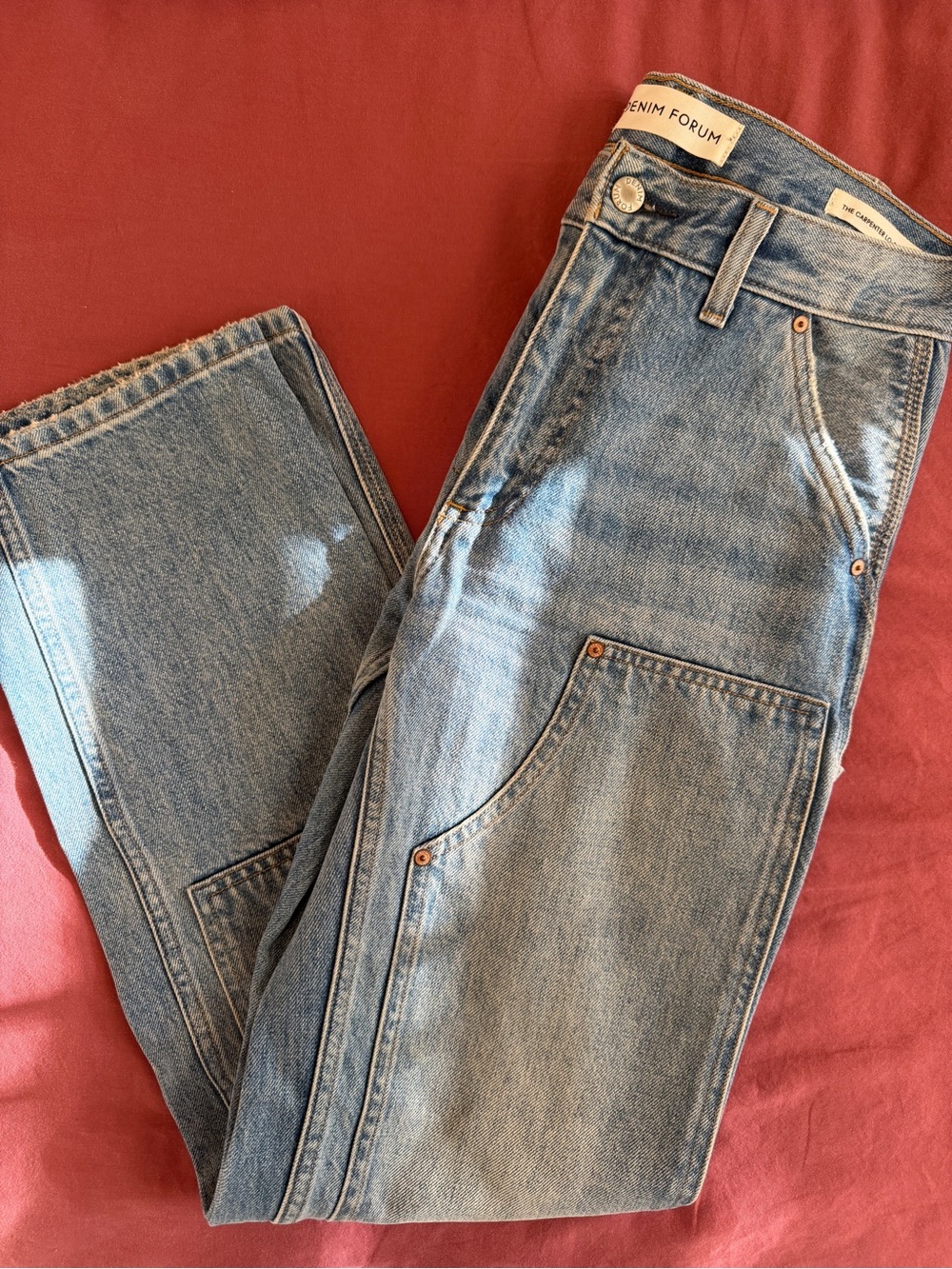 Denim Forum Women’s Light Wash Carpenter Jeans - Blue
